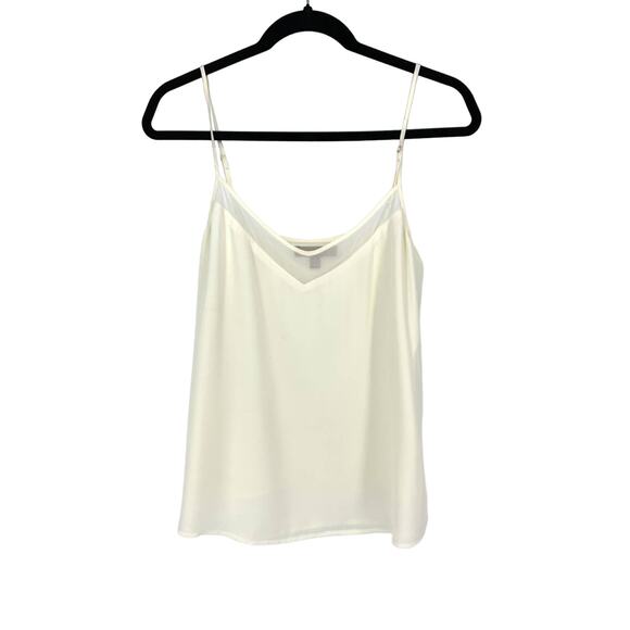Banana Republic Top Women's Size 6 Cream Mesh Trimmed Cami Top *FLAW - Picture 1 of 5